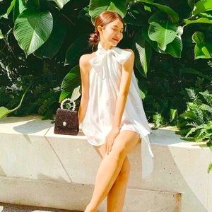 Babydoll halter white top 🤍